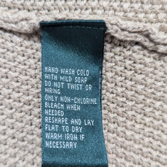 Lauren Ralph Lauren Linen Silk Knit Fringe Shawl Vest Wrap Boho Coastal PM - Picture 7 of 14